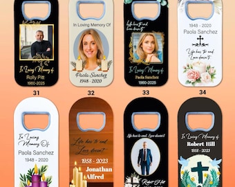 Personalisiertes Erinnerungsflaschenöffner-Magnet: Funeral Favors