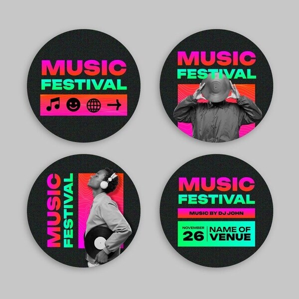 Album Cover Pin Badges, Custom Design or Pre-made, Any Album Cover, Music Band Pin Buttons, 44mm, 58mm