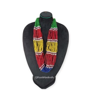 Tribal kuchi vintage handmade beaded kohistan necklace