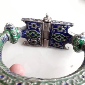 Tribal vintage complete handmade very rare silver enamel sindh anklets pair / free shipping image 7