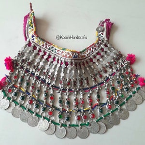 Tribal vintage rare special long handmade Kuchi choker necklace