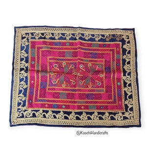 Tribal kuchi handmade rare heavily silk embroidered table cloth
