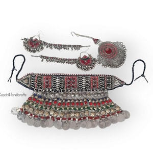 Tribal vintage Kuchi handmade choker jewellery set