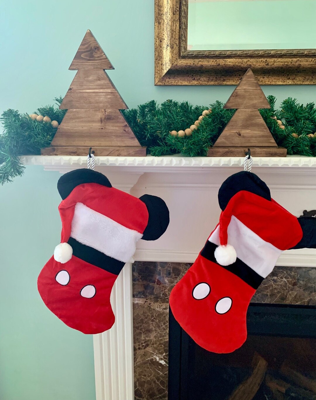 Wooden Christmas Tree Stocking Holder SMALL Mantel Hanger Mantel Stand