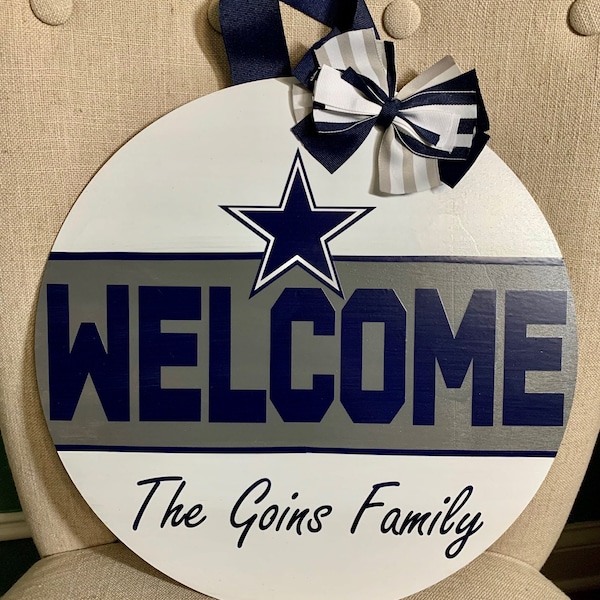 Welcome Dallas Cowboys Door Sign - Etsy