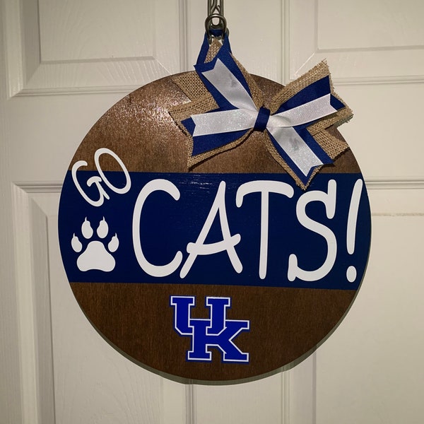 Kentucky Wildcats Door Hanger | UK Sign | Front Door Wreath | Football Fan | Basketball Fan | Man Cave Decor | University of Kentucky Decor