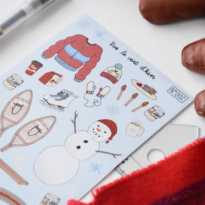 Autocollants cabane à sucre | Stickers cabane à sucre | Feuille d'autocollants au sirop d'érable | Traditions hivernales québécoises