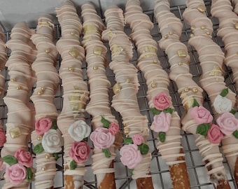 ANY THEME chocolate covered pretzels / caramel pretzels