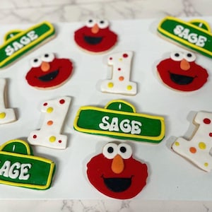 Sesame Street Elmo Cookies: Custom Sugar Cookies, 12 Count