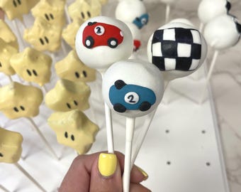 Race Car Birthday Cakepops: "Two Fast" Theme, Custom Age Treats