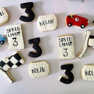 Race Car Sugar Cookies: Custom Birthday Party Favors