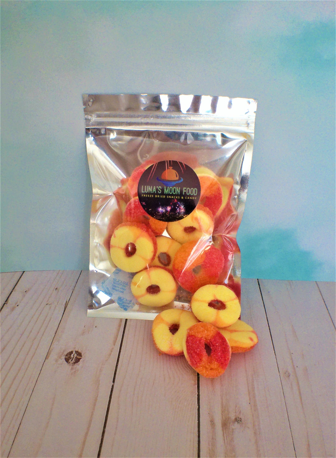 Freeze Dried PEACH RINGS Candy Space Food Fun Prepper Candy Etsy
