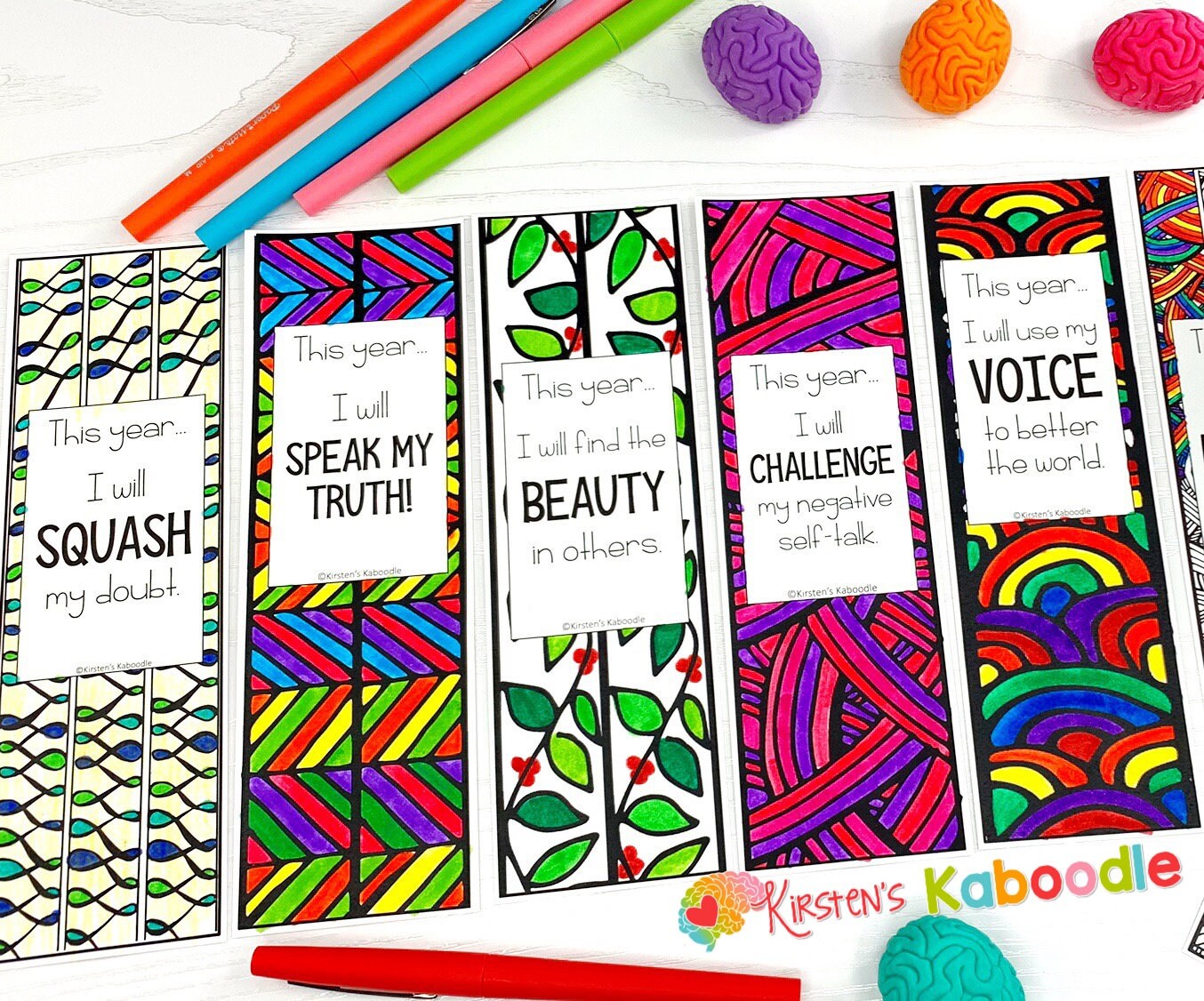 Back-to-school Bookmarks for Setting Intentions With Zen - Etsy