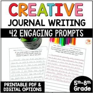 Daily Creative Journal Writing Prompts for 5th-8th Grade