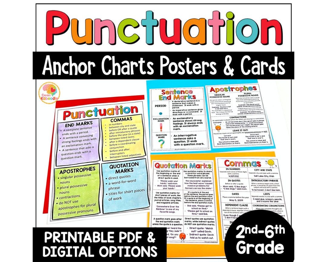 Punctuation Rules Anchor Charts: Reading Skills Reference Pages Posters - Etsy punctuation-rules-anchor-charts-reading-skills-reference-pages-posters-etsy
