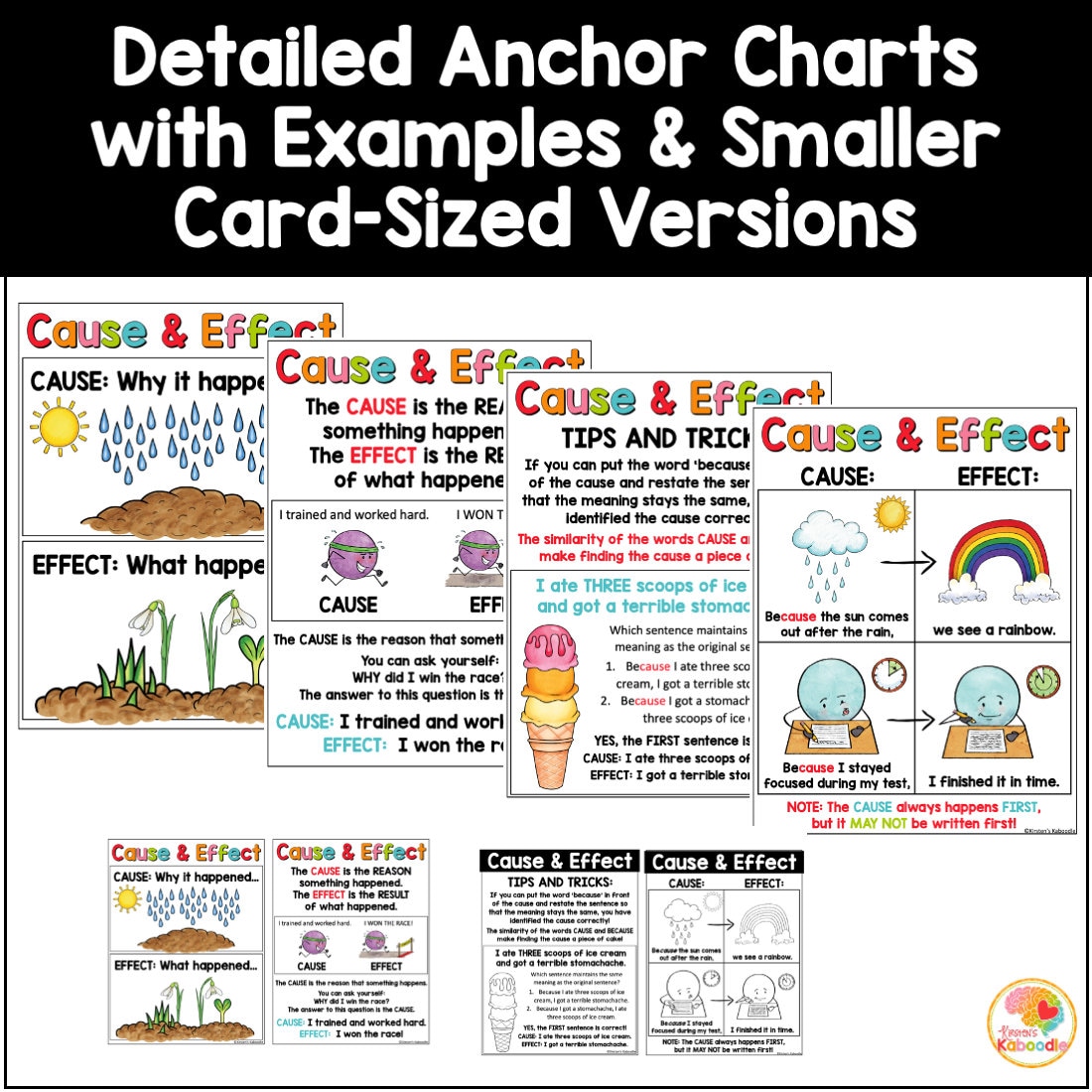 Cause and Effect Anchor Charts: Reading Skills Reference Posters - Etsy