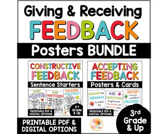 Accepting Feedback and Giving Constructive Feedback Posters BUNDLE Bulletin Board
