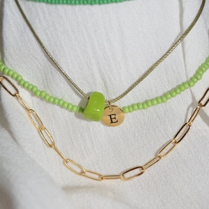 Colar de contas personalizado, colar de letras da sorte, joias banhadas a ouro, colar de melhores amigos com contas de mau-olhado, presente para ela, pingente Boho
