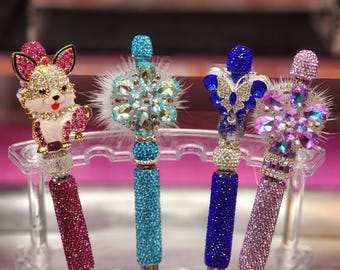 Rhinestone Beaded Bling Fancy Stylus + Refillable Pen ~ Use on cell phone and tablet screens - Office - Gift for her ~ Gift Basket ~