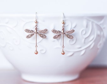 Gold dragonfly earrings