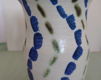 Wheel thrown vase with spiral design