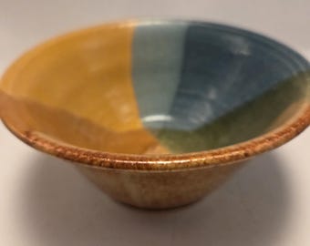 Medium sized wheel thrown salad bowl