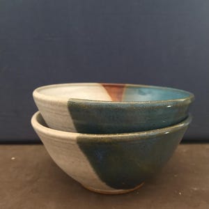 wheel thrown soup bowl set(2)