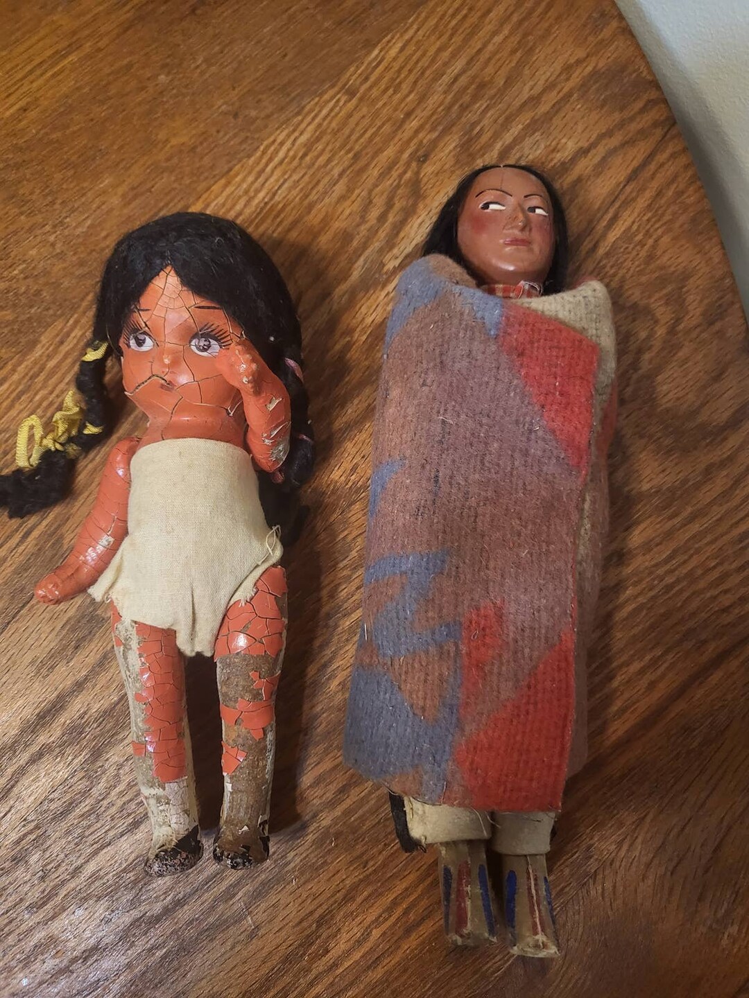 Pair of Vintage Native American Dolls Skookum Composite Etsy