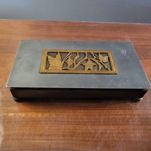 Arts & Crafts Gold And Brass Park Sherman Cigarette Box