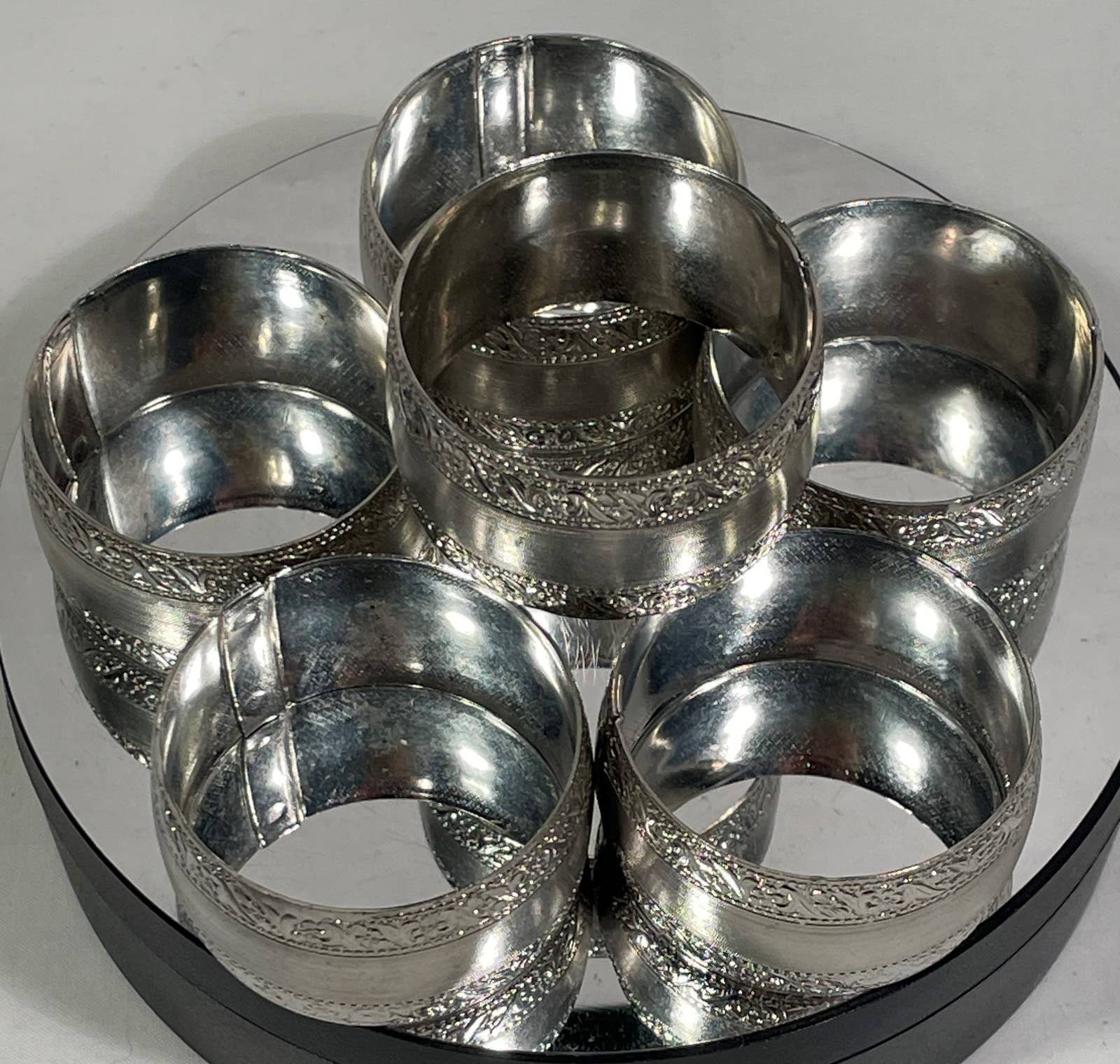 Lot of 6 Kelly Waters Vintage Pewter Napkin Rings Etsy