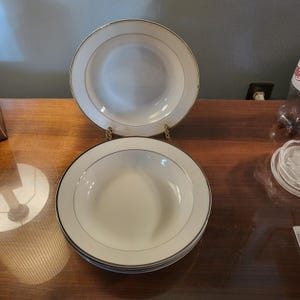 International China Ultra Bone &quot;Thomasville&quot; Flat Rim Soup Bowls - 4