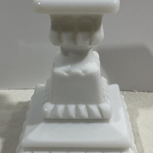 Vintage Westmoreland Wedding Milk Glass Square Candlestick Holder 4.5" EUC