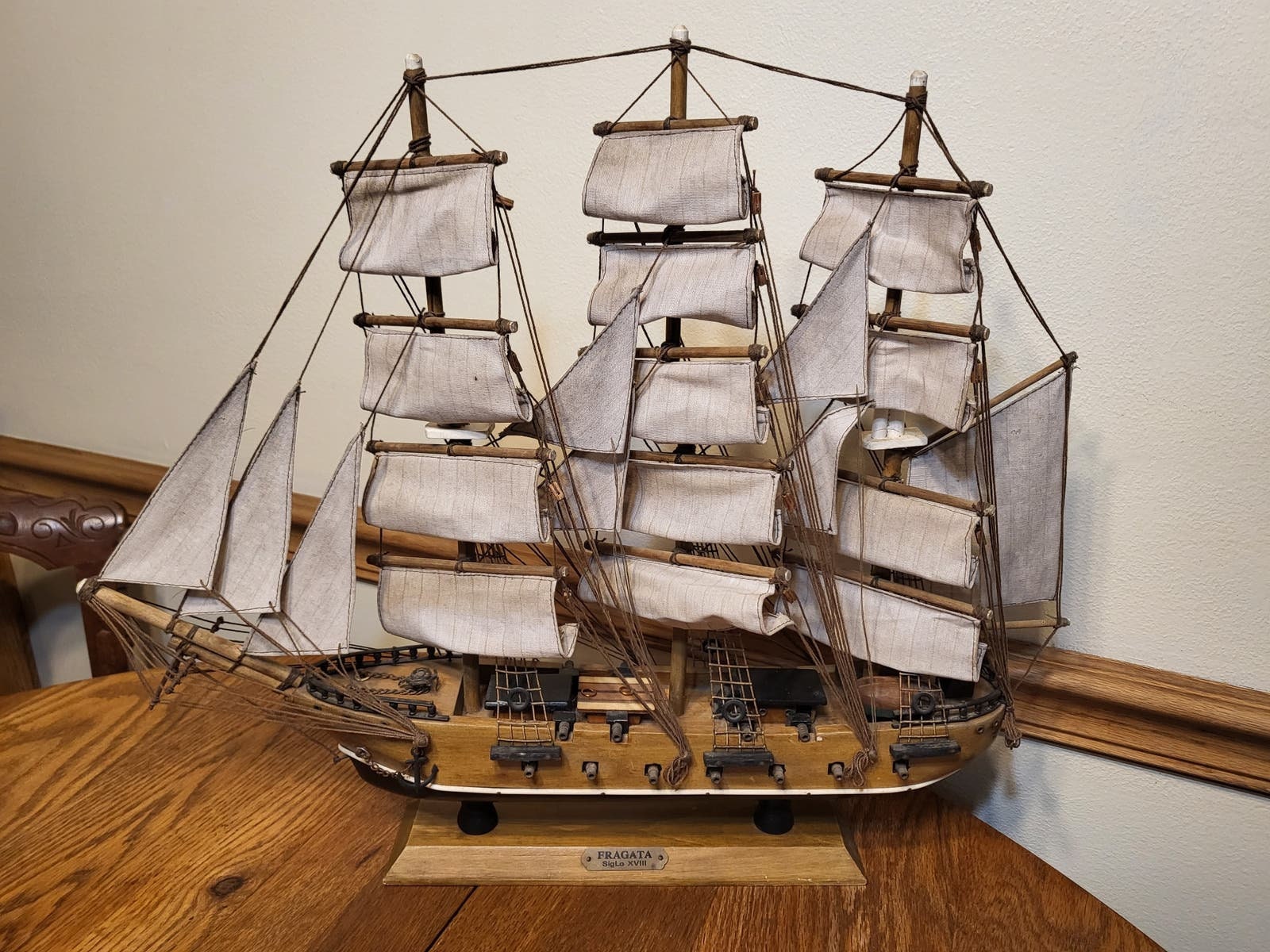 帆船模型 FRAGATA Siglo XVIII フリゲート スペイン 置物 木製 艦