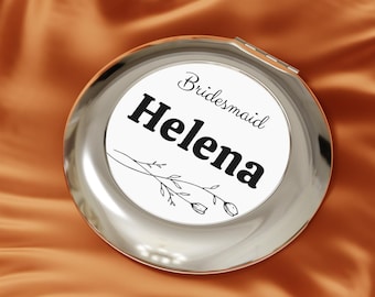 Personalisierter Kompakter Reisespiegel Benutzerdefinierte Brautjungfer Geschenk Hochzeit Gunsten Geschenke für Brautjungfer Geschenke für Hochzeit Personalisierte Geschenke