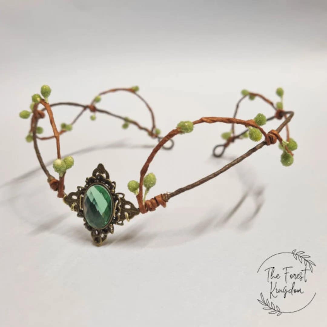Accessori Capelli Elfo Con Tiara E Orecchini - Cristallo Verde, Stile Vintage Per Cosplay E Feste - Foto 7