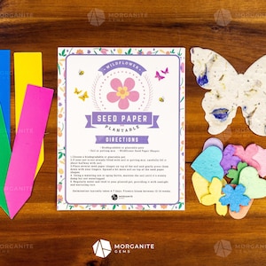 Set di semi di fiori selvatici in carta – Carta piantabile primaverile / Etichette regalo o bomboniere pasquali / Semi da giardino ecologici