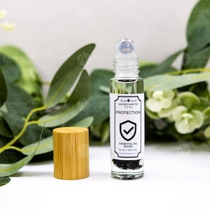 Protection Oil - Crystal-Infused Roll-On for Aromatherapy, Natural Protection & Wellness, Healing Essential Oil Blend