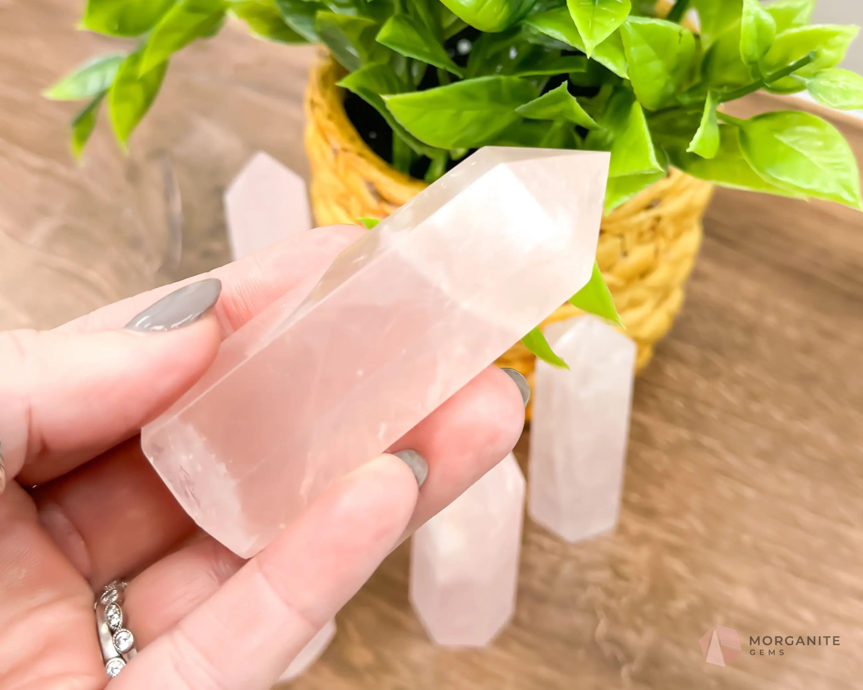 【ローズ クォーツ】 タワー ROSE QUARTZ Tower ポイント Natural Rose Quartz Tower Obelisk Point Wand Crystal Energy