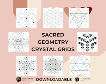 Sacred Geometry Crystal Grids: 8 Printable Templates (PDF Download)