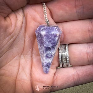 Lepidolite Crystal Pendulum for Stress Relief Peace & Emotional Balance - Metaphysical Crystals