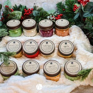 Christmas Candles, Holiday Candles, Yule Candles, Scented Holiday Candles, Hand Poured, Soy Candles, Mistletoe, Eggnog, Mulled Wine