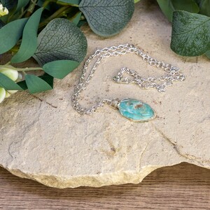 Wire-Wrapped Smithsonite/Caribbean Calcite with Sterling Necklace by Josh Felix