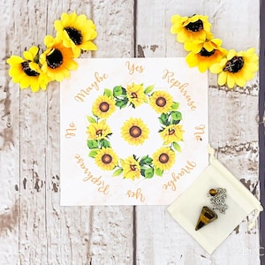 Péndulo de cristal, conjunto de regalo Girasol, herramienta de adivinación, colgante de cristal grande para radiestesia y espiritualidad, idea de regalo de girasol.