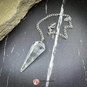Pêndulo de Cristal de Quartzo Transparente para Foco, Amplificação e Cura