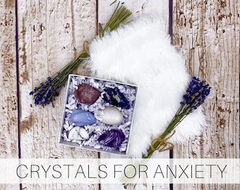 Conjunto de cristales para calmar la ansiedad / Cristales relajantes / Cristales para la ansiedad / Cristales antiestrés / Alivio del estrés / Alivio de la ansiedad / Cristales para la ansiedad