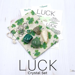 Luck Crystal Set - Attract Good Fortune, Prosperity & Positive Vibes - Handpicked Gemstones for Abundance and Success