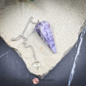 Lepidolite Crystal Pendulum for Stress Relief Peace & Emotional Balance - Metaphysical Crystals