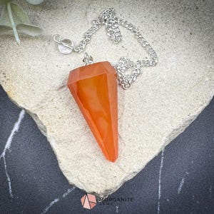 Carnelian Crystal Pendulum for Confidence, Creativity & Energy Boost