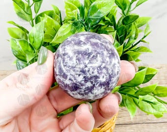 Lepidolite Sphere – 2-Inch 164g Crystal Ball for Peace and Emotional Balance