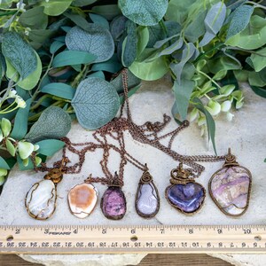 Wire-Wrapped Smithsonite/Caribbean Calcite with Sterling Necklace by Josh Felix